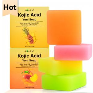 Hiherbs Strawberry Kojic Acid Yoni Soap, Bar Vaginal pH Balance, 100% Natural 100g/Piece(Combo Pack)